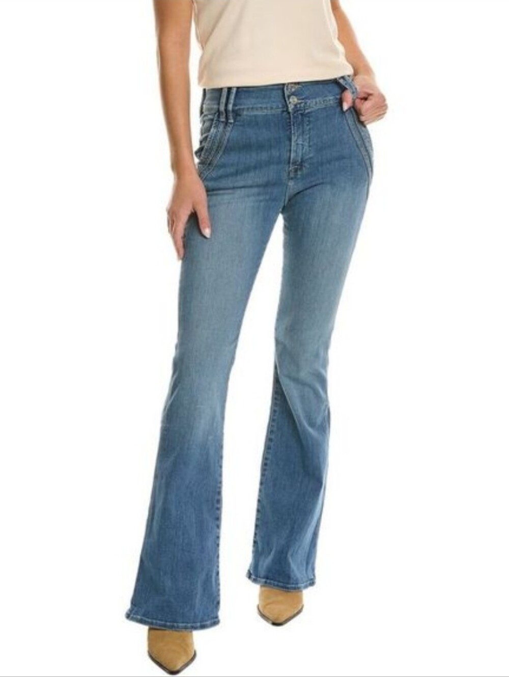 FRAME Denim Double Detail Merced Flare Jean Size 30